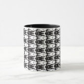 Mug Poisson moderne du milieu du siècle, noir et blanc (Centre)
