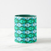 Mug Poisson moderne du milieu du siècle, vert jade et (Centre)
