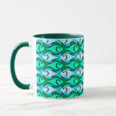 Mug Poisson moderne du milieu du siècle, vert jade et (Gauche)