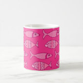 Mug Poisson moderne rétro, Fuchsia et rose clair (Centre)