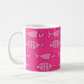 Mug Poisson moderne rétro, Fuchsia et rose clair (Gauche)