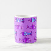 Mug Poisson moderne rétro, violet & Améthyste violet (Centre)