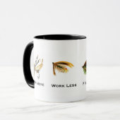 Mug Poisson Plus de travail Moins de vol pêche café Mu (Devant gauche)