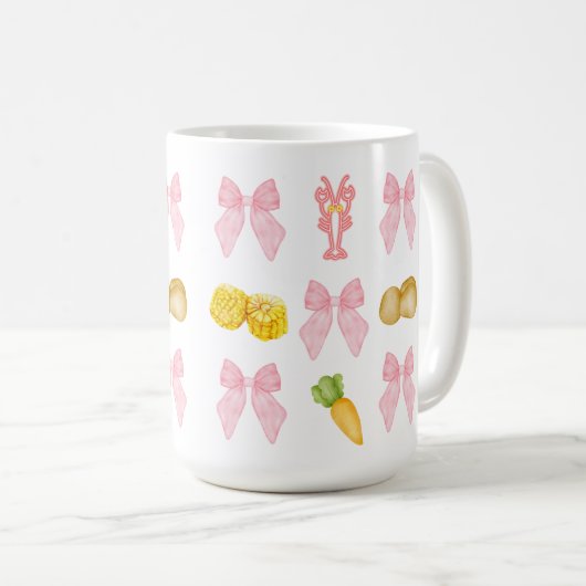 Mug Poisson rose ébullition Fruits de mer pastel Party (Devant droit)