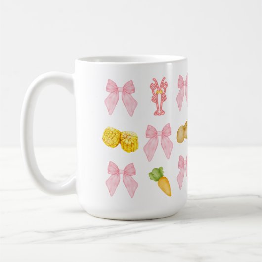 Mug Poisson rose ébullition Fruits de mer pastel Party (Gauche)