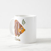 Mug Poisson Tropical Brun Moderne (Devant gauche)
