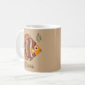 Mug Poisson tropical marron élégant (Devant gauche)
