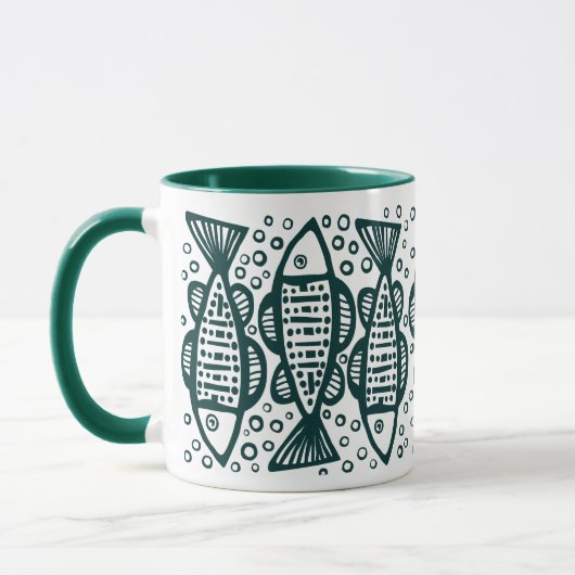 Mug Poisson - Vert foncé (Gauche)