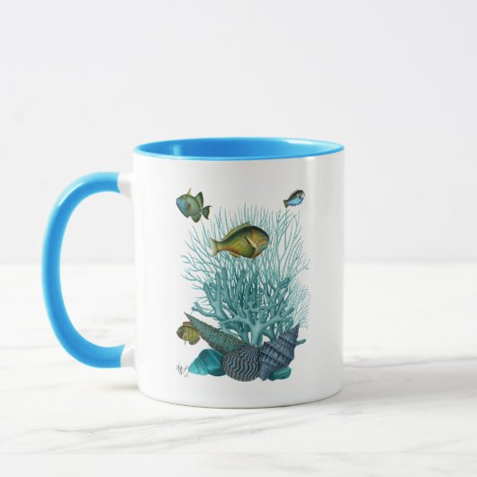 Mug Poissons Bleus Coques et Coraux (Gauche)