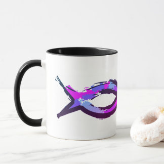 Mug Poissons chrétiens modernes colorés d'Itchus -
