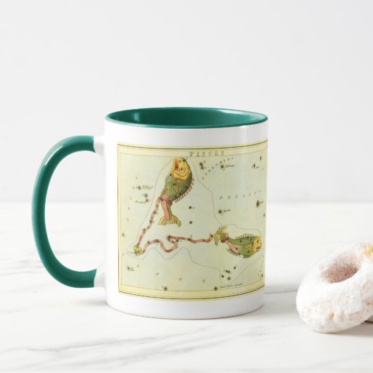 Mug Poissons, Constellation Vintage Urania's Mirror (Avec donut)
