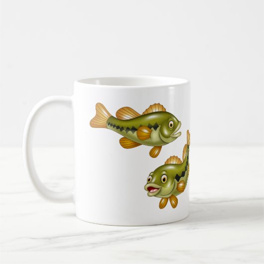 Mug poissons de basse de bande dessinée (Gauche)
