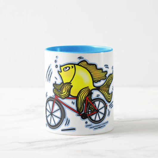 Mug Poissons de bicyclette (vélo) (Centre)