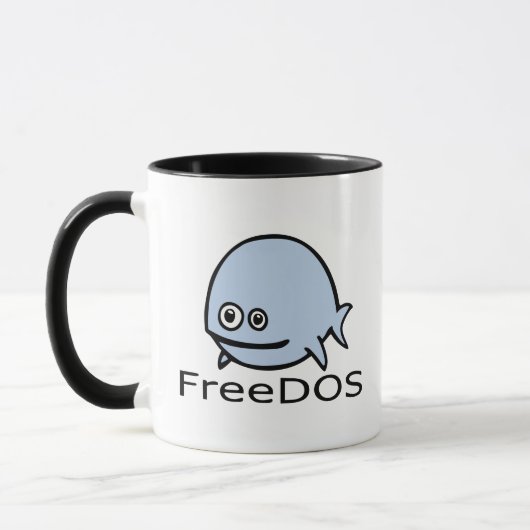 Mug Poissons de FreeDos - bleu avec le nom (Gauche)