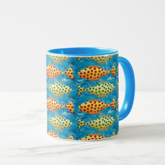 Mug Poissons en pot (Devant droit)