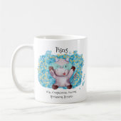 Mug Poissons mignons Aquarelle Bull Zodiac Monogramme (Gauche)