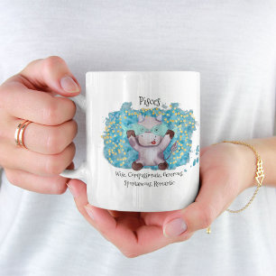 Mug Poissons mignons Aquarelle Bull Zodiac Monogramme