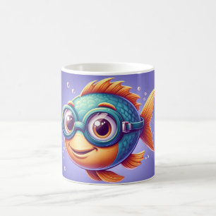 Mug Poissons portant des lunettes de natation