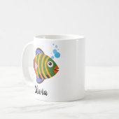 Mug Poissons Tropicaux Colorés Modernes (Devant gauche)
