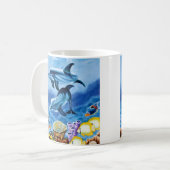 Mug Poissons tropicaux de dauphins (Devant gauche)