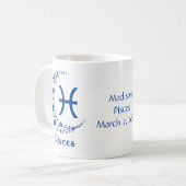 Mug Poissons Zodiac Astrologie Anniversaire Cadeau Ble (Devant gauche)