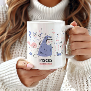 Mug Poissons Zodiac Mug, Cute Pisces Mug, Astrologique