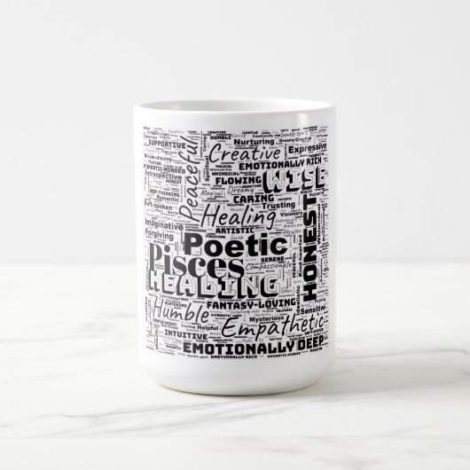 Mug Poissons Zodiac Word Cloud Inspiration (Centre)