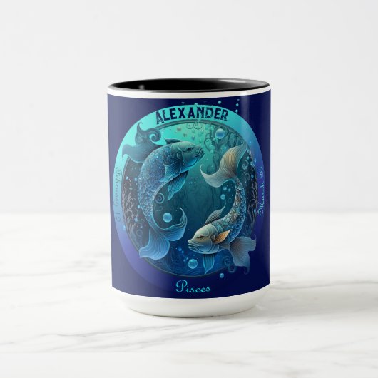 Mug Poissons Zodiaque Café Personnalisable (Centre)