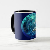 Mug Poissons Zodiaque Café Personnalisable (Devant gauche)