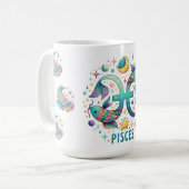 Mug Poissons Zodiaque Colorés Astrologie (Devant gauche)