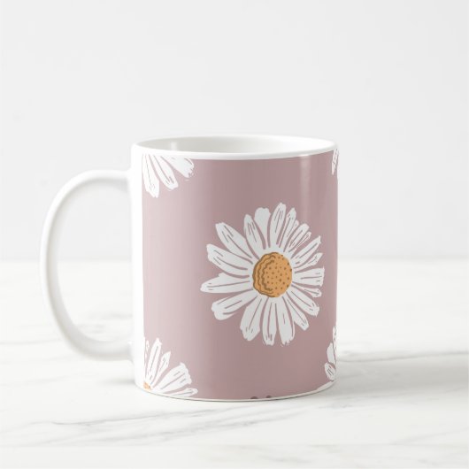 Mug Poitrine rose : Motif à répétition florale. (Gauche)