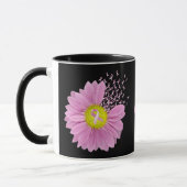 Mug Poitrine rose ruban sur noir (Gauche)