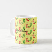 Mug Poivrons Aquarelles Rouge Et Vert (Devant gauche)