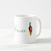 Mug Poivrons de piments verts personnalisés (Devant droit)