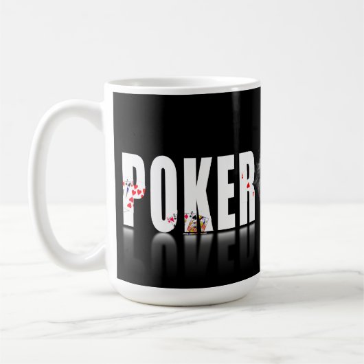 Mug Poker Face texte avec une face vide (Gauche)