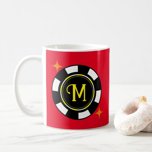 Mug - Poker Personnalisé (ajouter initial) (Avec donut)