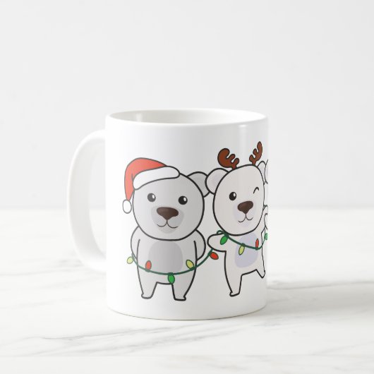 Mug Polar Bear Christmas Animals Cute Polar Bear (Devant gauche)