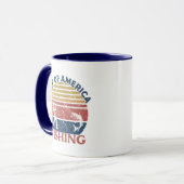 Mug Pôle de pêche du golfe d'Amérique patriotique amér (Devant gauche)