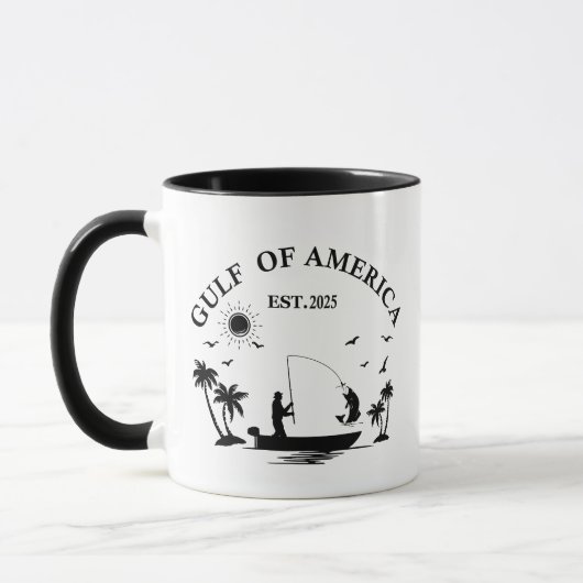 Mug Pôle de pêche du golfe d'Amérique patriotique amér (Gauche)
