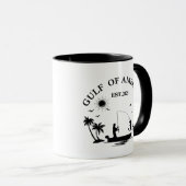 Mug Pôle de pêche du golfe d'Amérique patriotique amér (Devant droit)