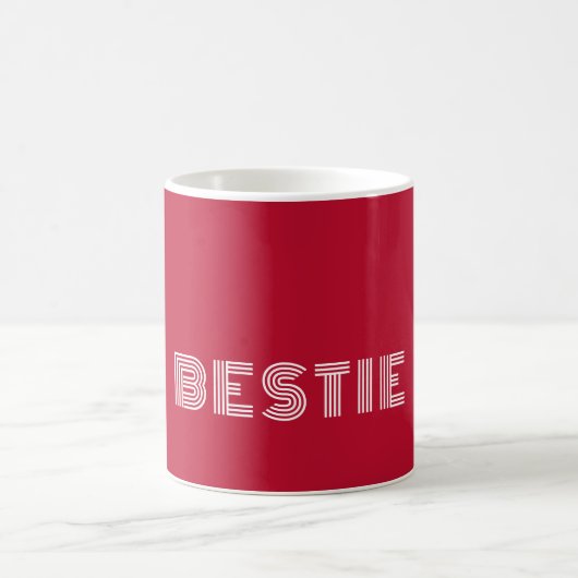 Mug Police de caractères Fun Rouge C81 & Blanc Moderne (Centre)
