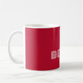 Mug Police de caractères Fun Rouge C81 & Blanc Moderne (Gauche)