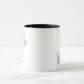 Mug Police de script noir et blanc classique Simple Él (Centre)