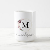 Mug Police de script simple, élégante, monogramme (Centre)