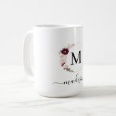Mug Police de script simple, élégante, monogramme (Devant gauche)