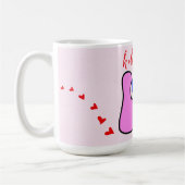 Mug Police de style Retro 70 "Hello Love" Coeurs rouge (Gauche)