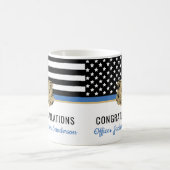Mug Police Ligne bleue Drapeau Félicitations Retraite (Centre)