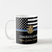 Mug Police Ligne bleue Drapeau Félicitations Retraite (Gauche)