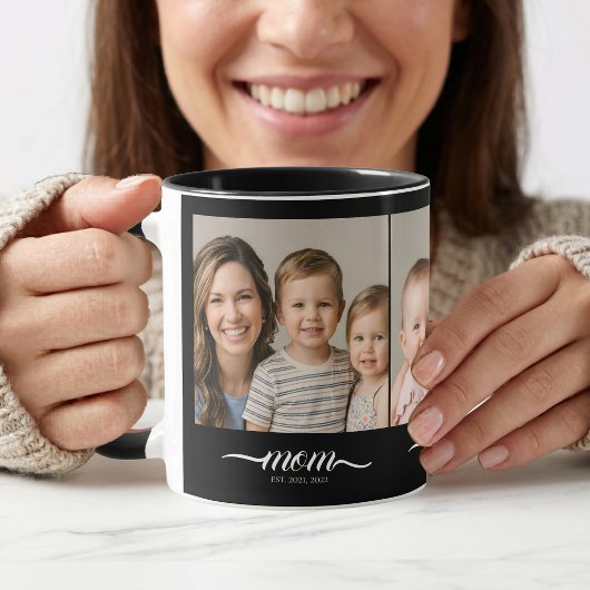 Mug Police Maman Script Élégant Fonte Noir 3 Photo