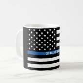 Mug Police Mince Blue Line American Flag Ajouter un no (Devant gauche)